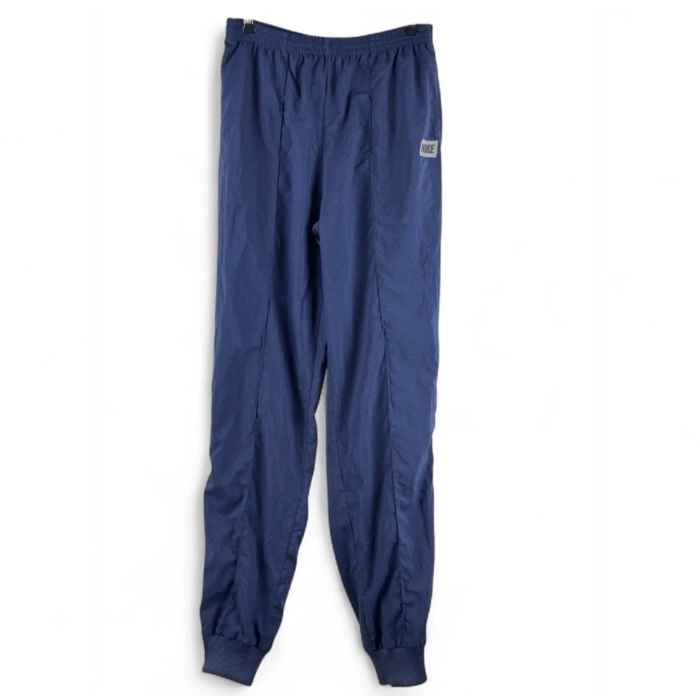 Vintage Nike Navy Jogger Windbreaker Zip Nylon Swishy Track Pants 90s Y2K Medium